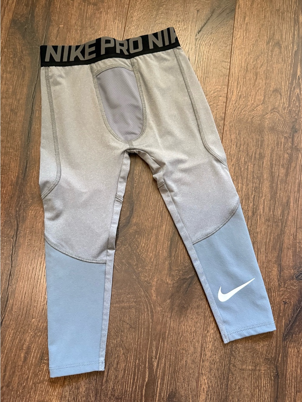 Nike Gray and Blue Kids' Leggings